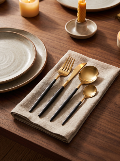 Black & Gold Cutlery — Mis Maison