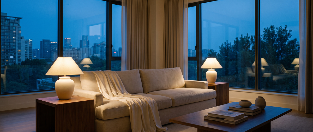Living room at dusk